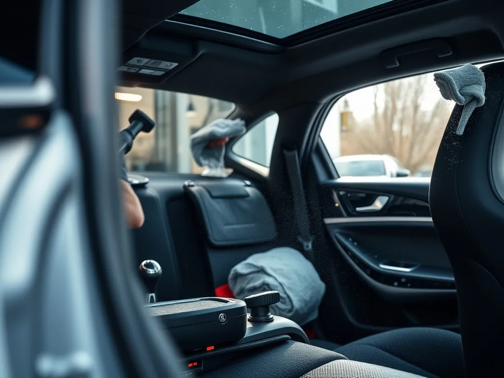 A professional car detailing workshop in Namur, Belgium, wit